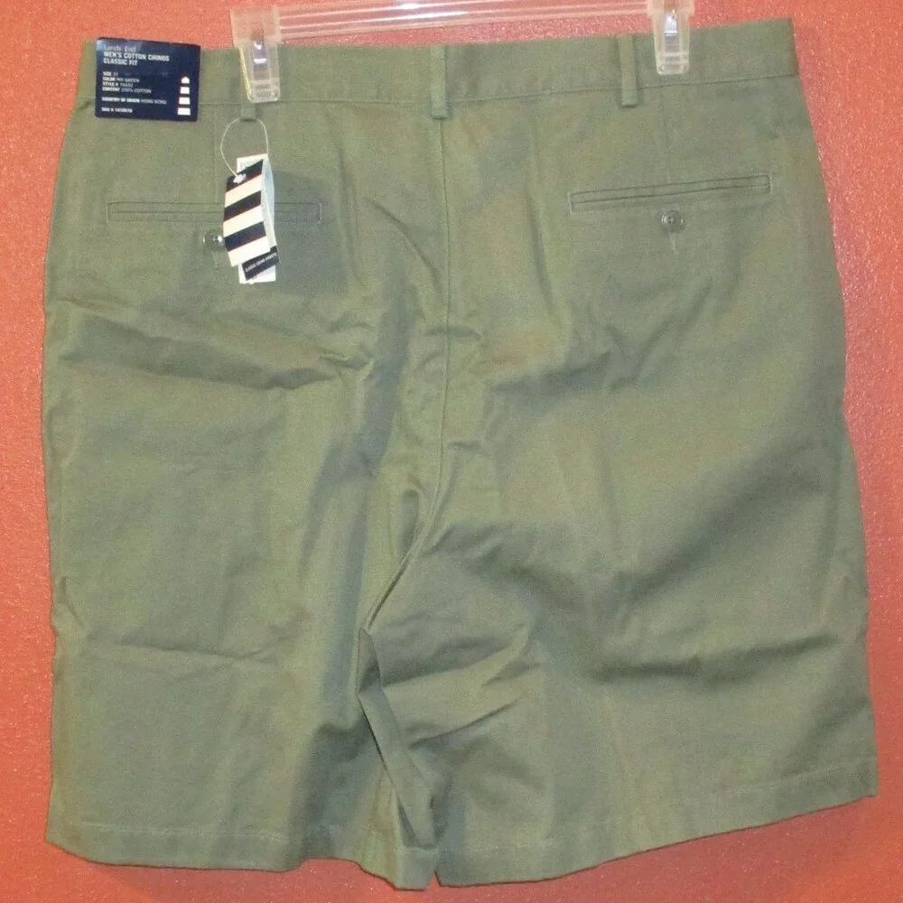 Lands End NEW Men Size 37 Green Pockets Casual Vacation Travel Shorts
